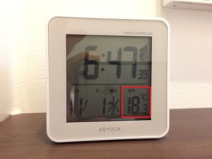11月1日の朝の室温です